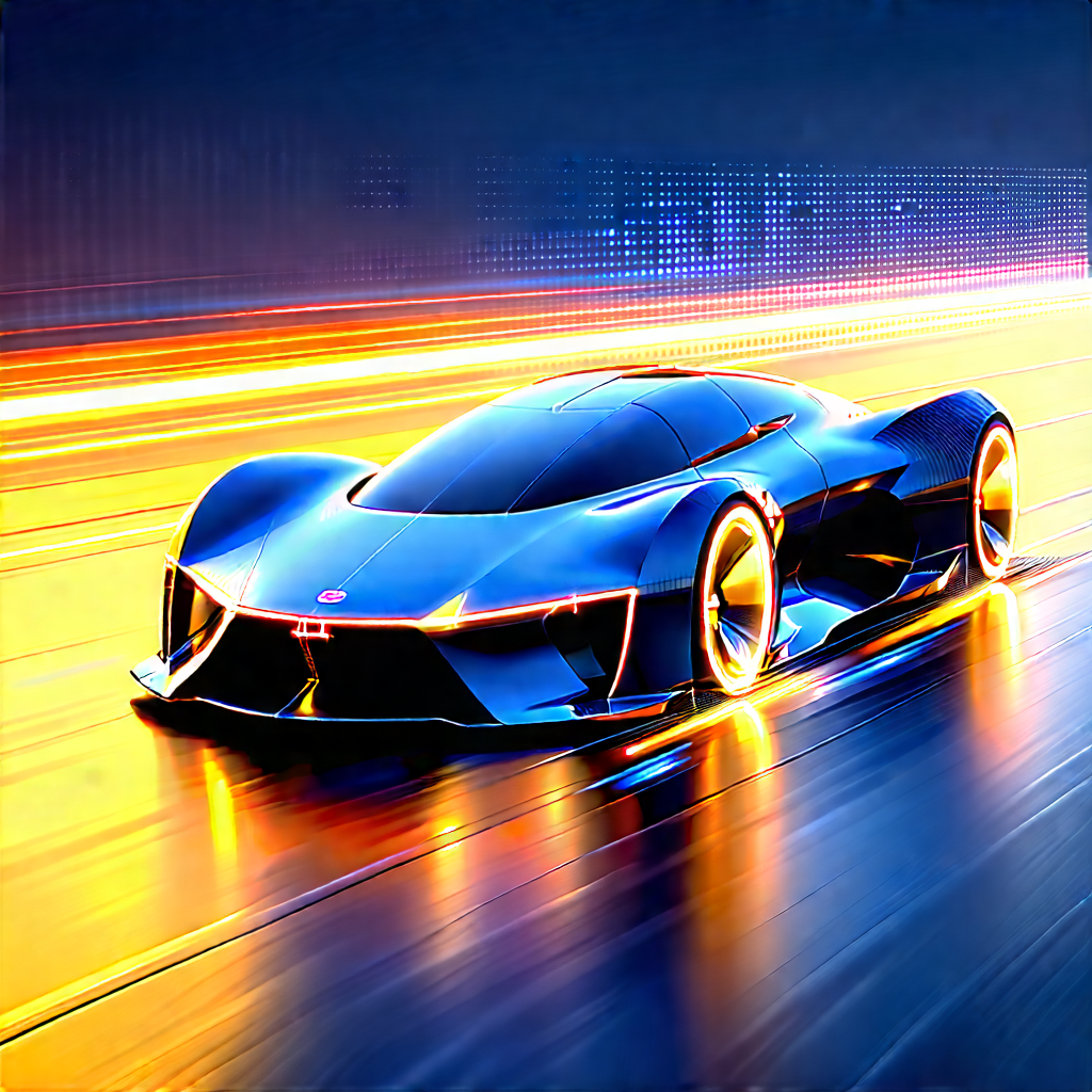 Innovative Electric Vehicle (design:1.43) With Blue Sports