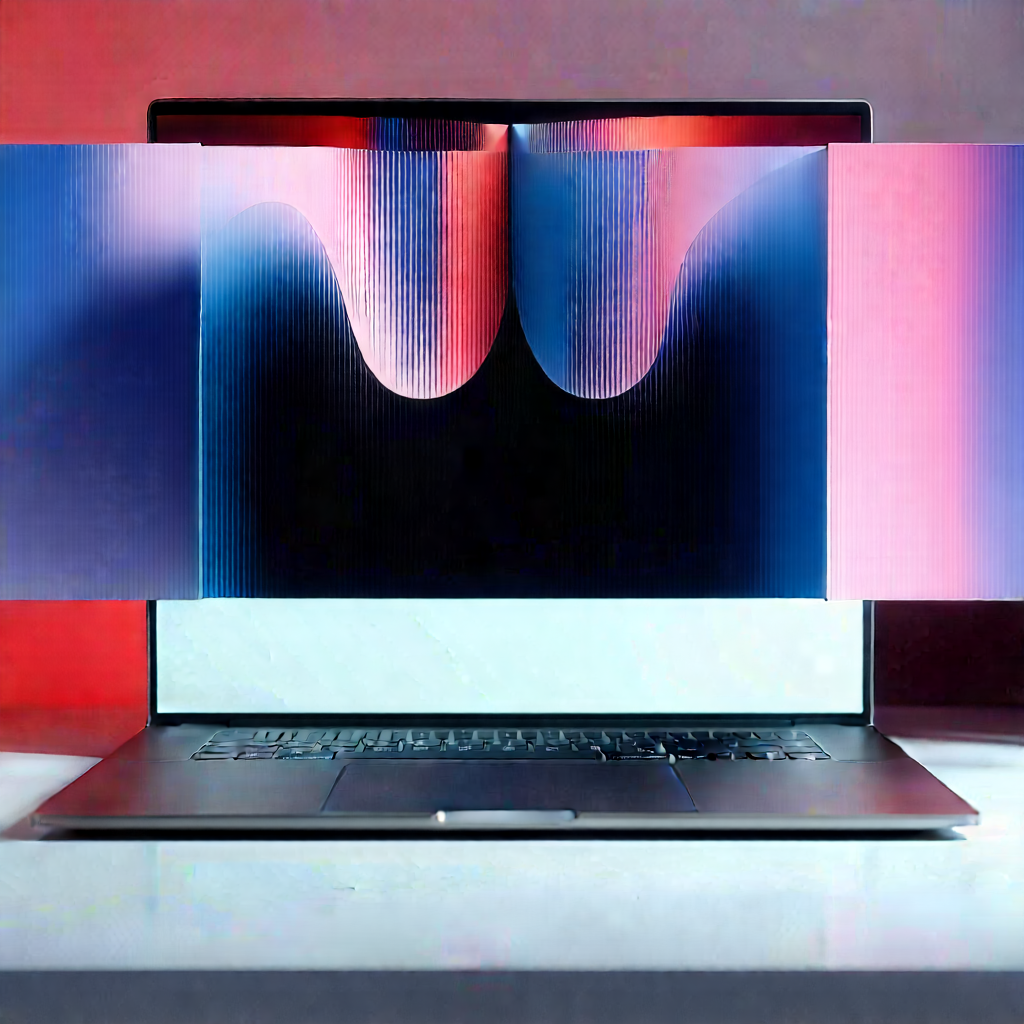 Laptop With Data Visualization With Laptop Computer