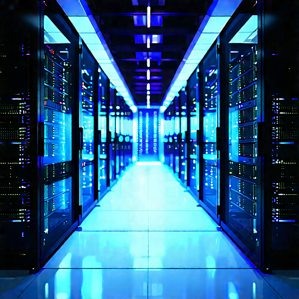 Server Rack With Blue Light (glow:1.26) With Image, There