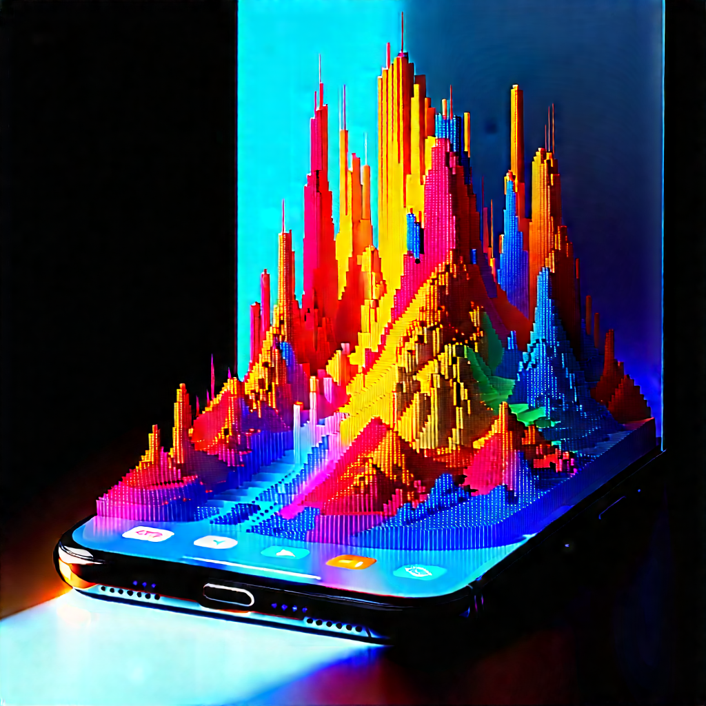 Smartphone With Data Visualization With Cell Phone