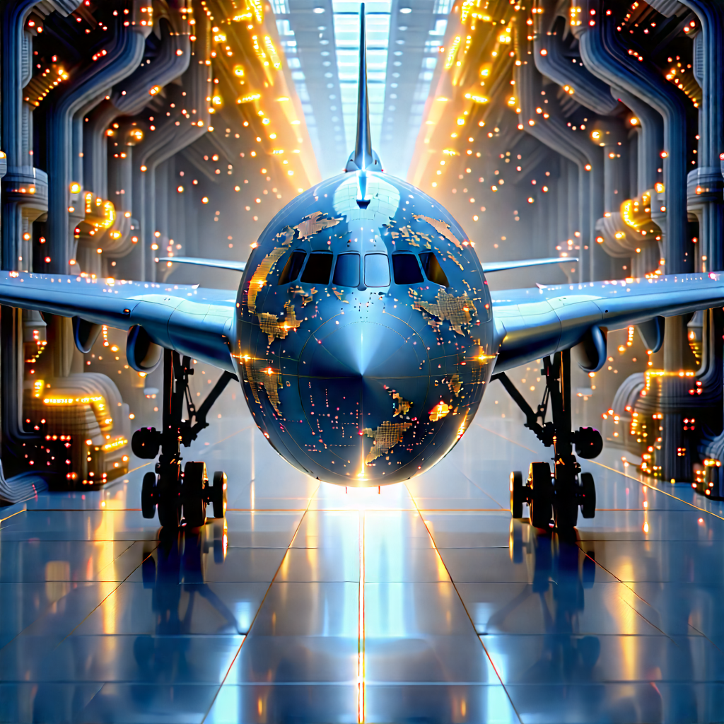 Aerospace Technology In Manufacturing Facility With Large Blue