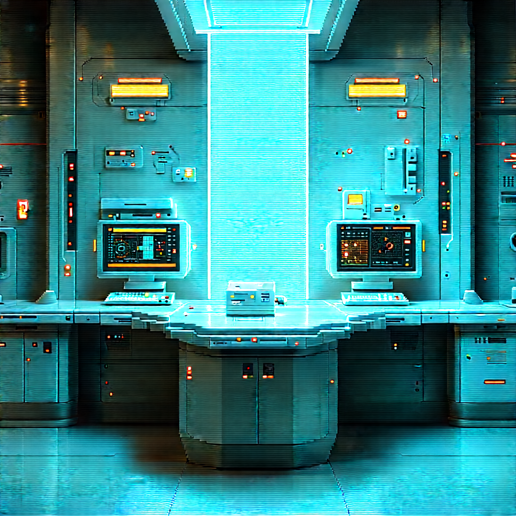 Futuristic Research Laboratory With Image, There