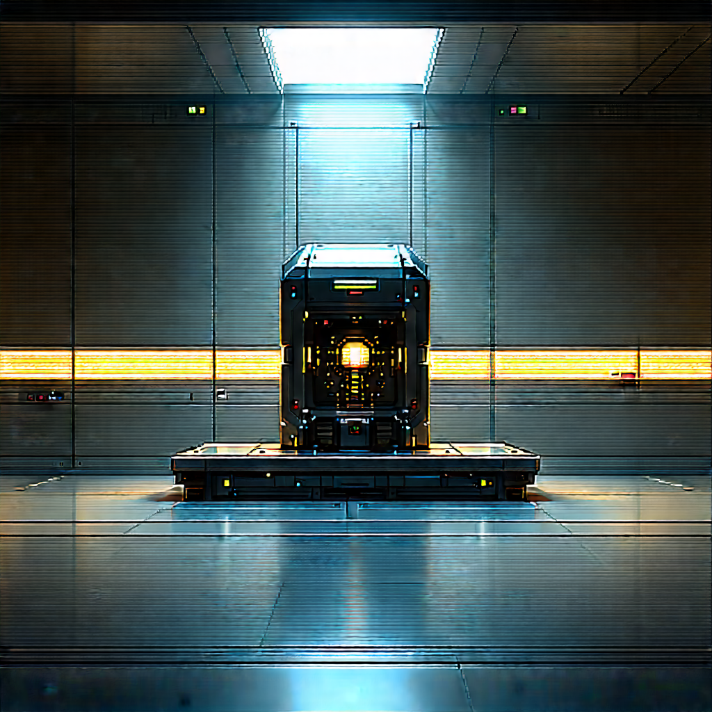 Futuristic Research Laboratory With Image, There