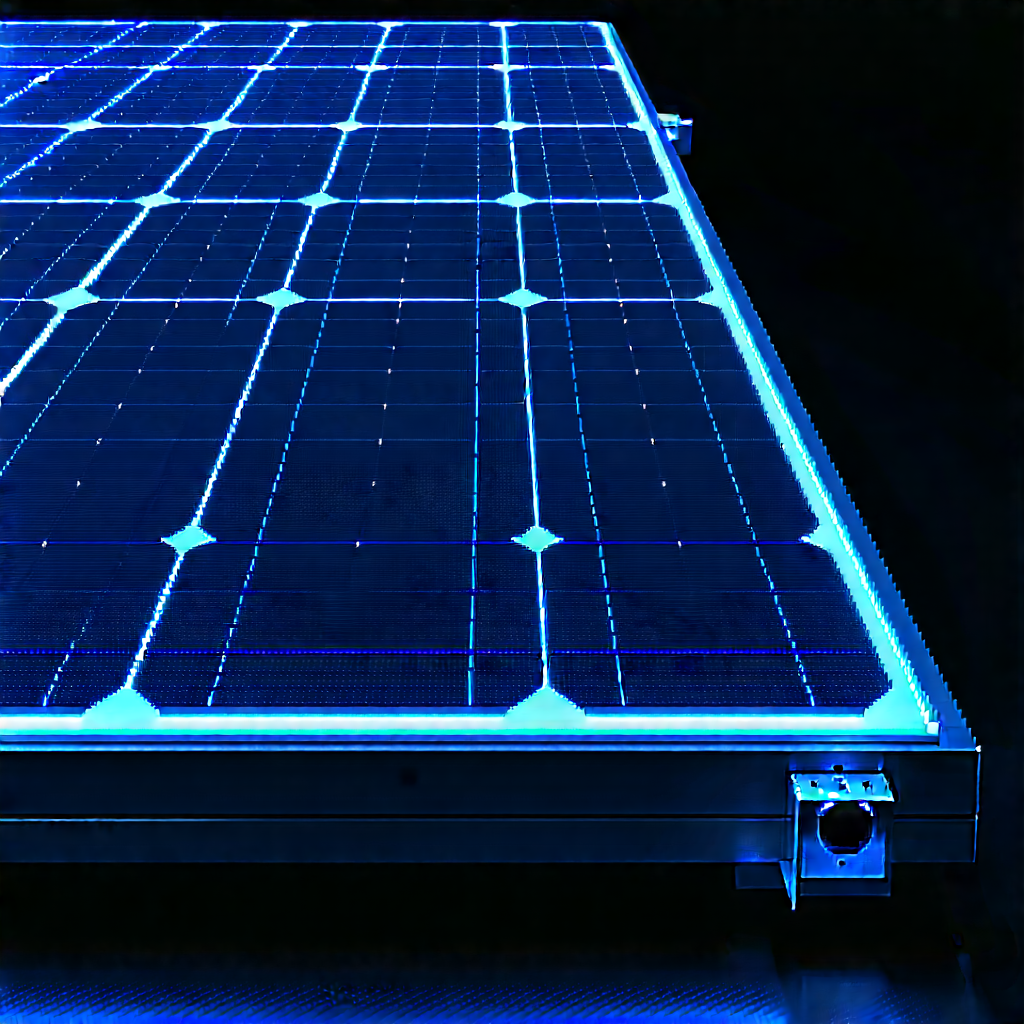 Solar panel with neon accents