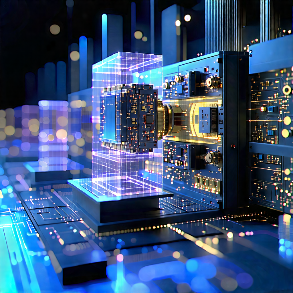 Quantum Computer With Laser Scanning With Image, There