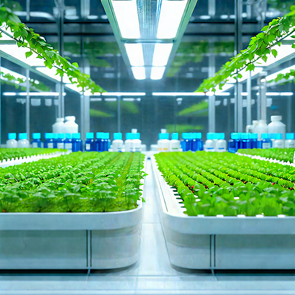 Agricultural Technology In Modern Laboratory With Large Indoor