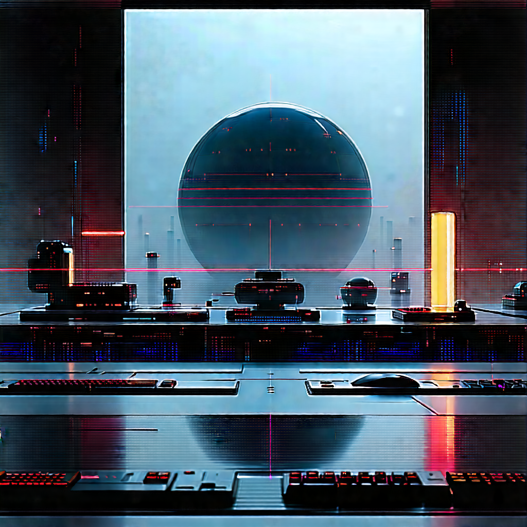 (futuristic:1.43) Digital Workspace With Image, There