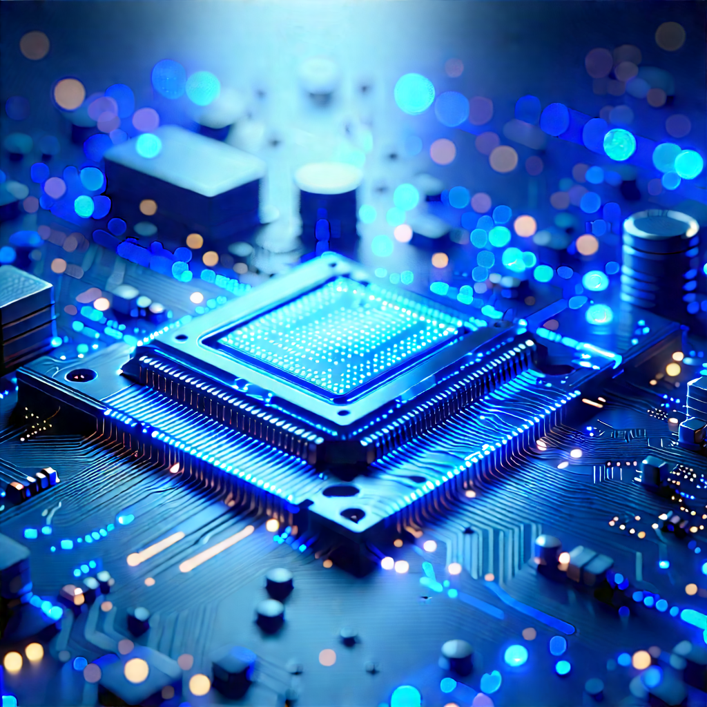 Microchip with blue light (glow:1.46)