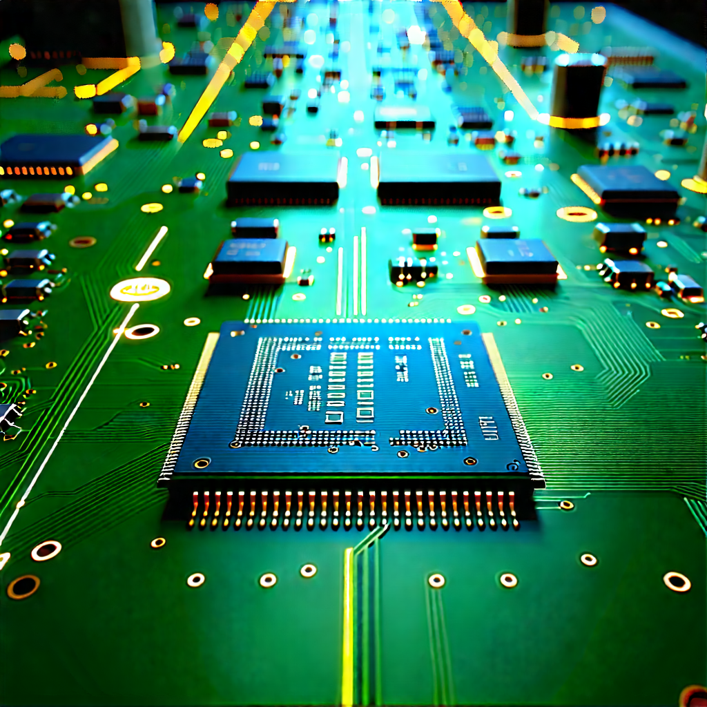 Circuit Board With Holographic Projection With Computer Chip
