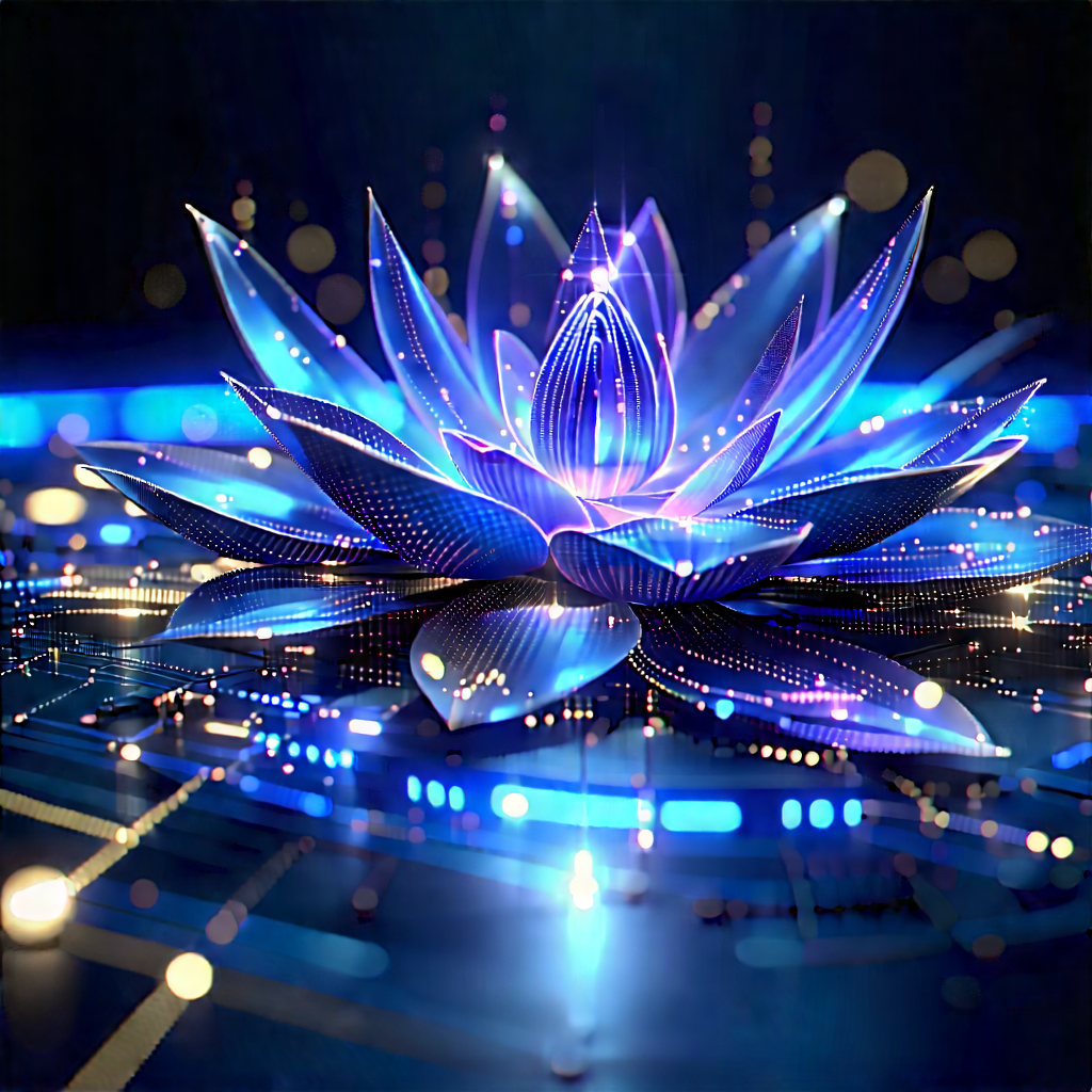 (digital:1.45) Transformation Visualization With Large, Blue