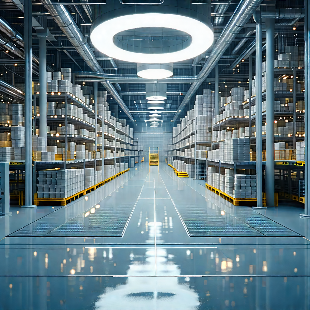 Financial Technology In Manufacturing Facility With Large Warehouse