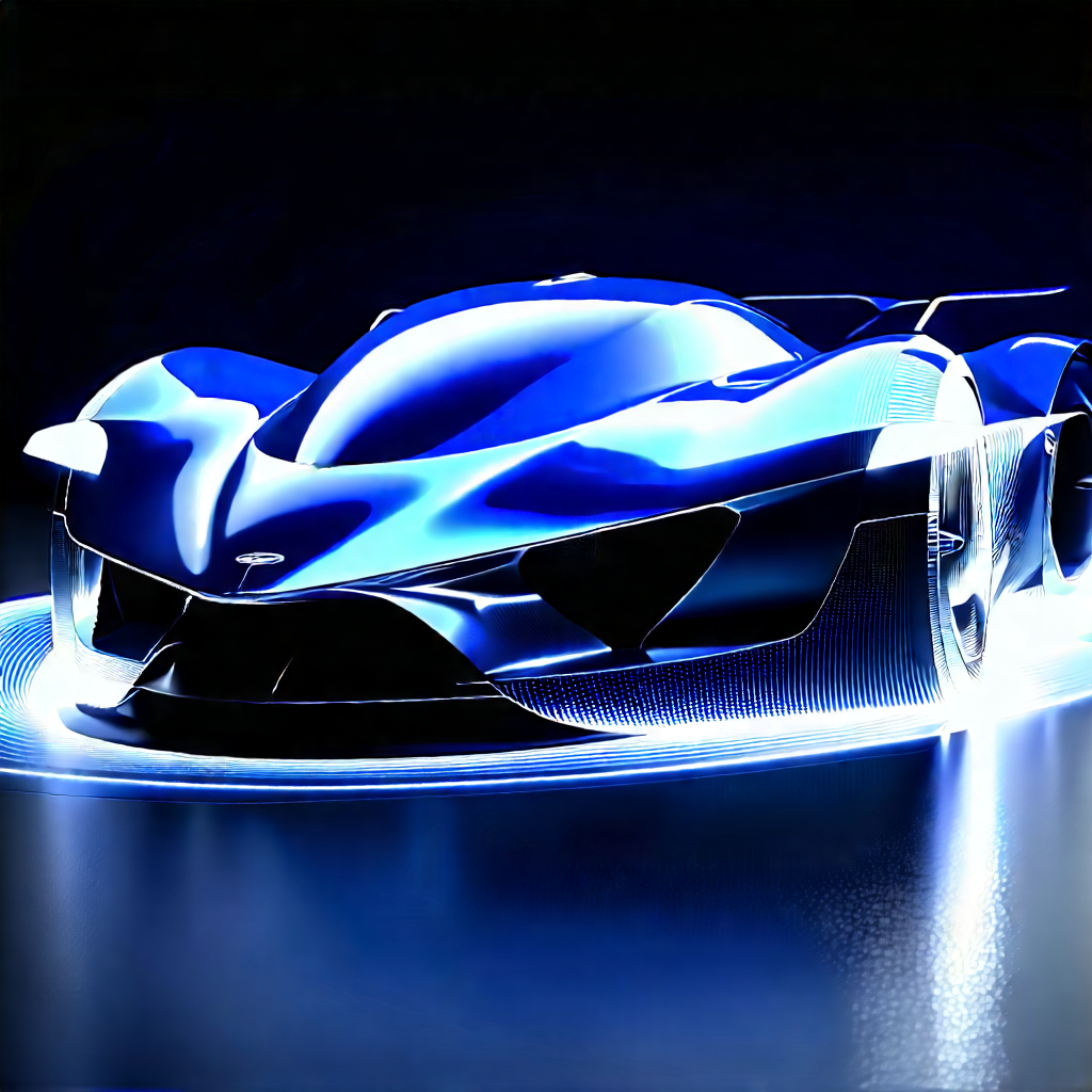 Automotive Technology In Design Studio With Blue Futuristic