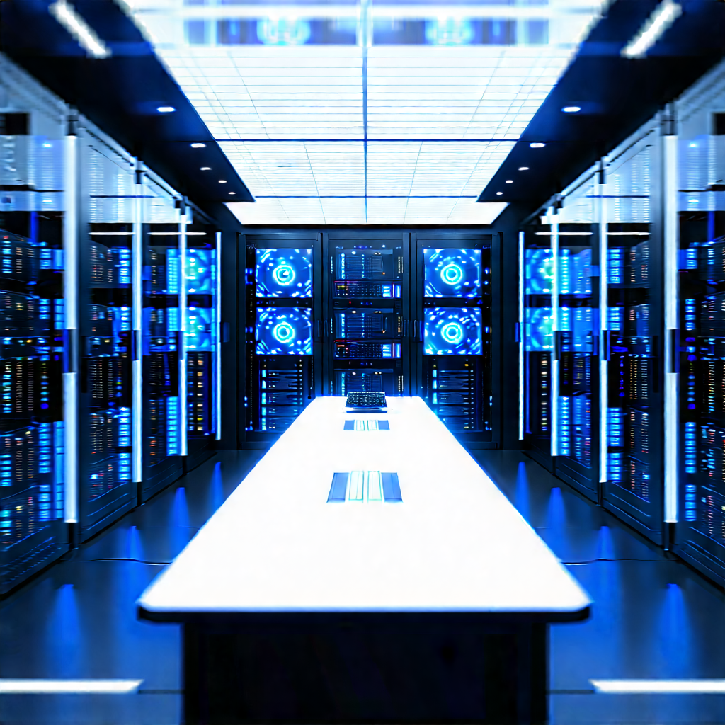 Futuristic Server Room With Image, There