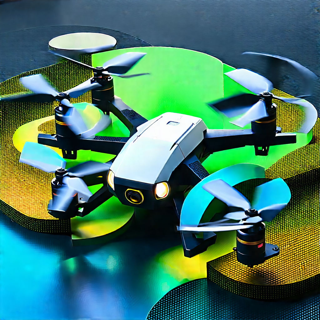 Drone With (digital:1.4) Artwork With Small Drone