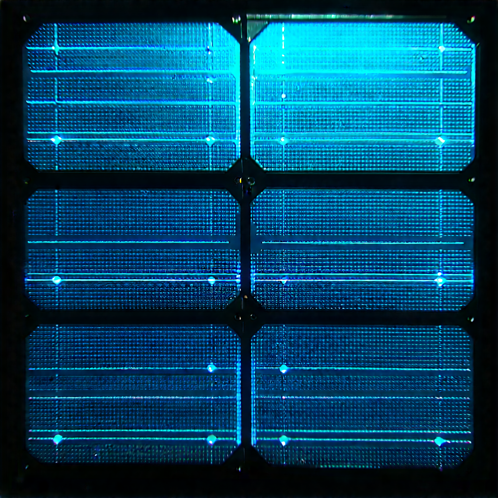 Solar panel with blue light (glow:1.46)