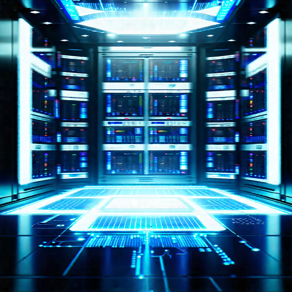 Futuristic Server Room With Image, There
