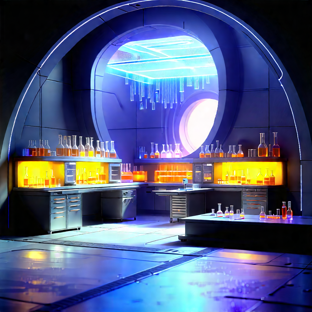 (futuristic:1.44) Research Laboratory With Image, There