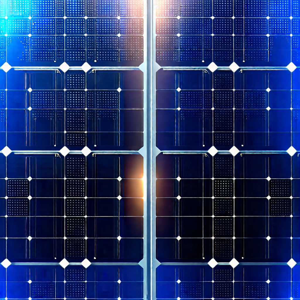 Solar panel with digital particles