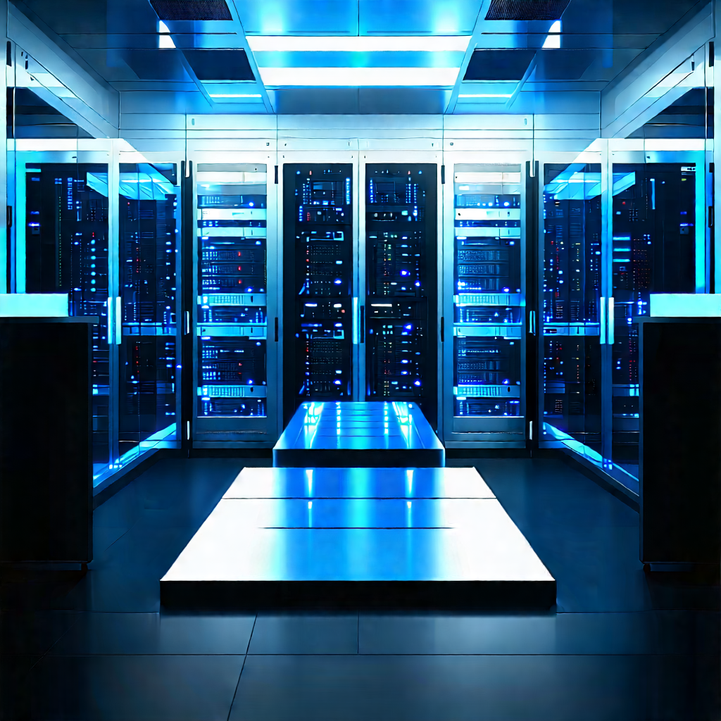Futuristic Server Room With Image, There