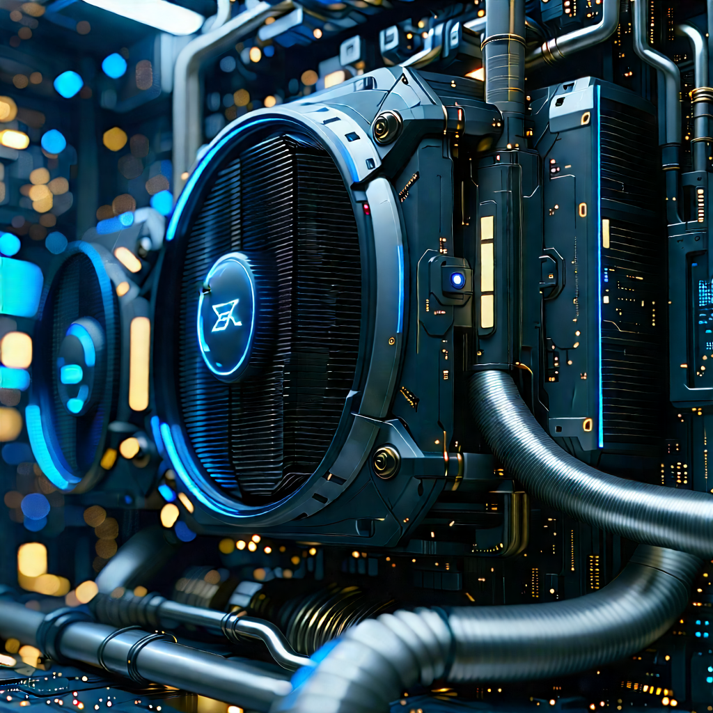 Close-up Of Cooling System With Futuristic Computer