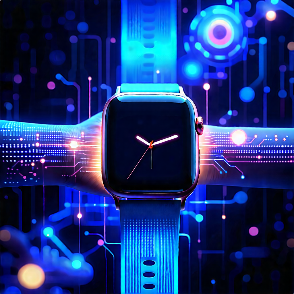 Smart watch with glowing screen