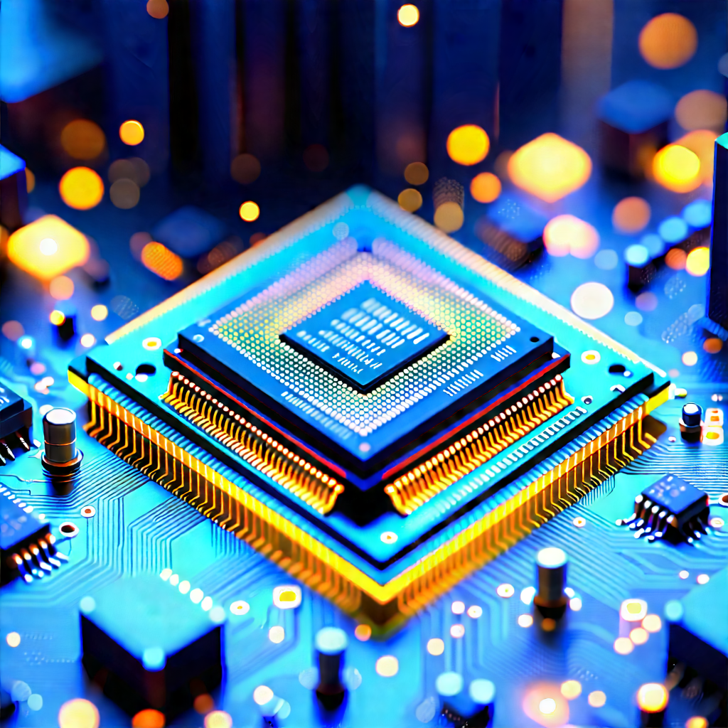 Close-up Of Microprocessor With Close-up Computer