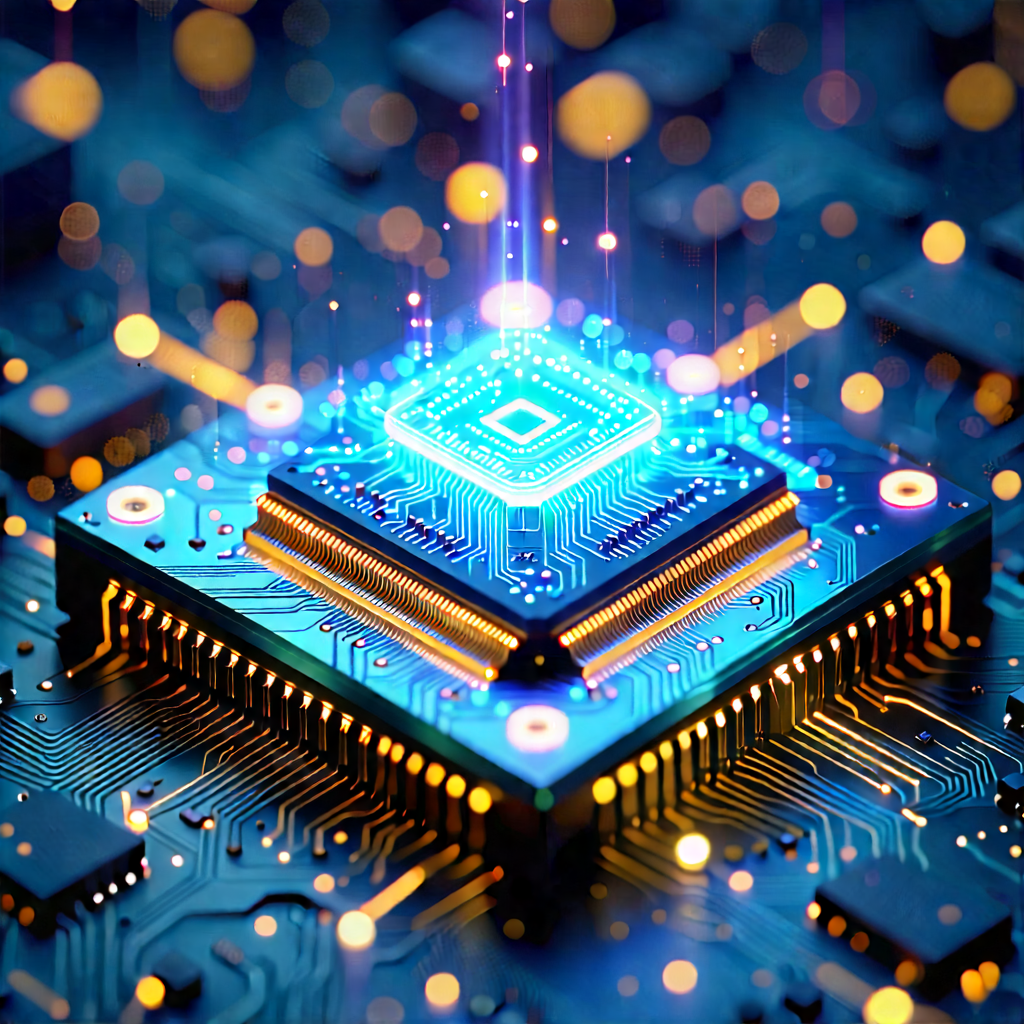 Microchip With Laser Scanning With Close-up Computer