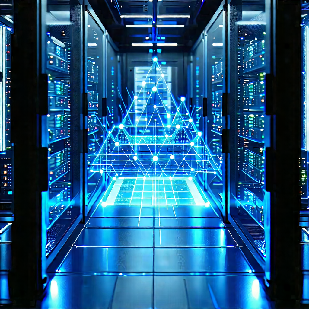 Server rack with holographic projection