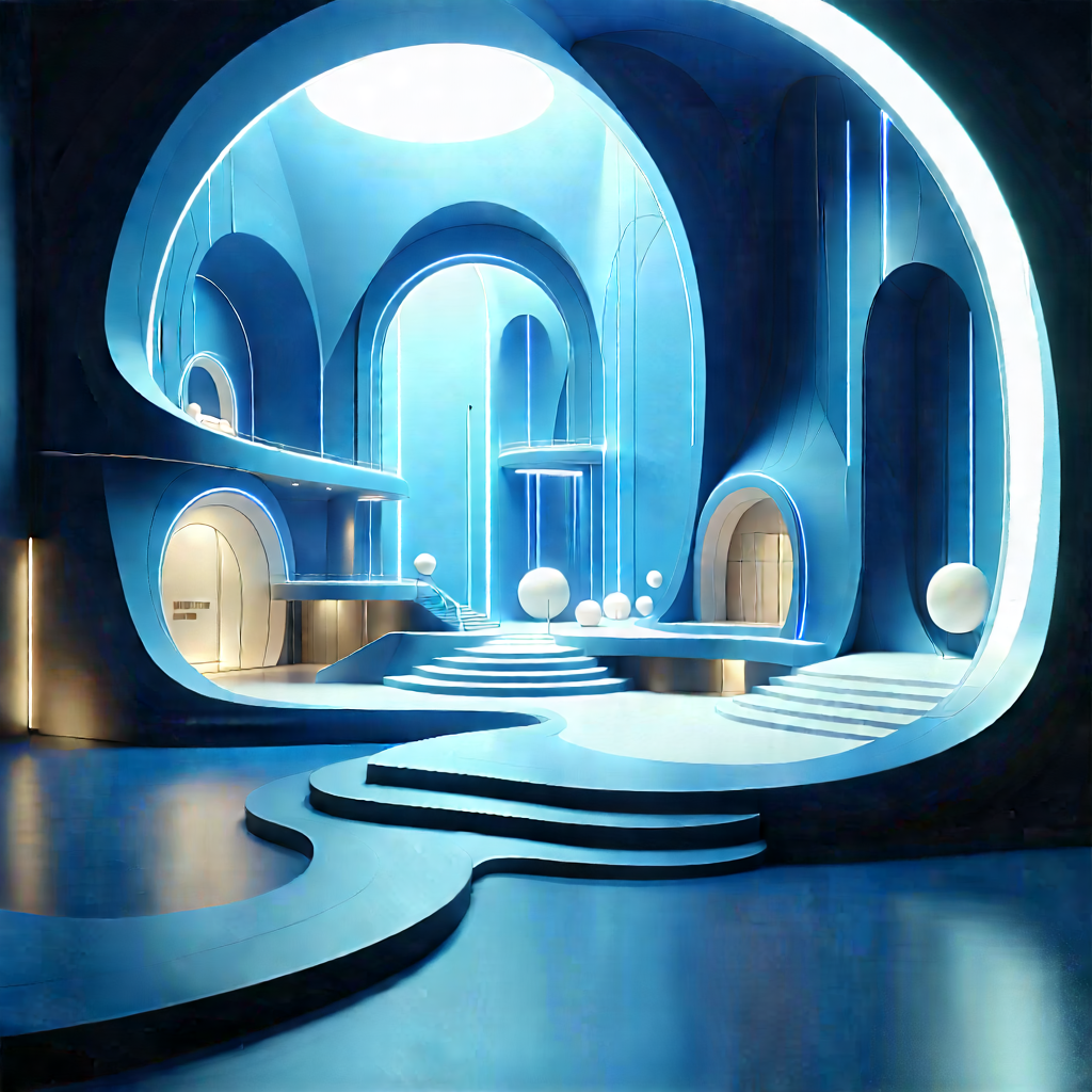 Futuristic Innovation Hub With Image, There