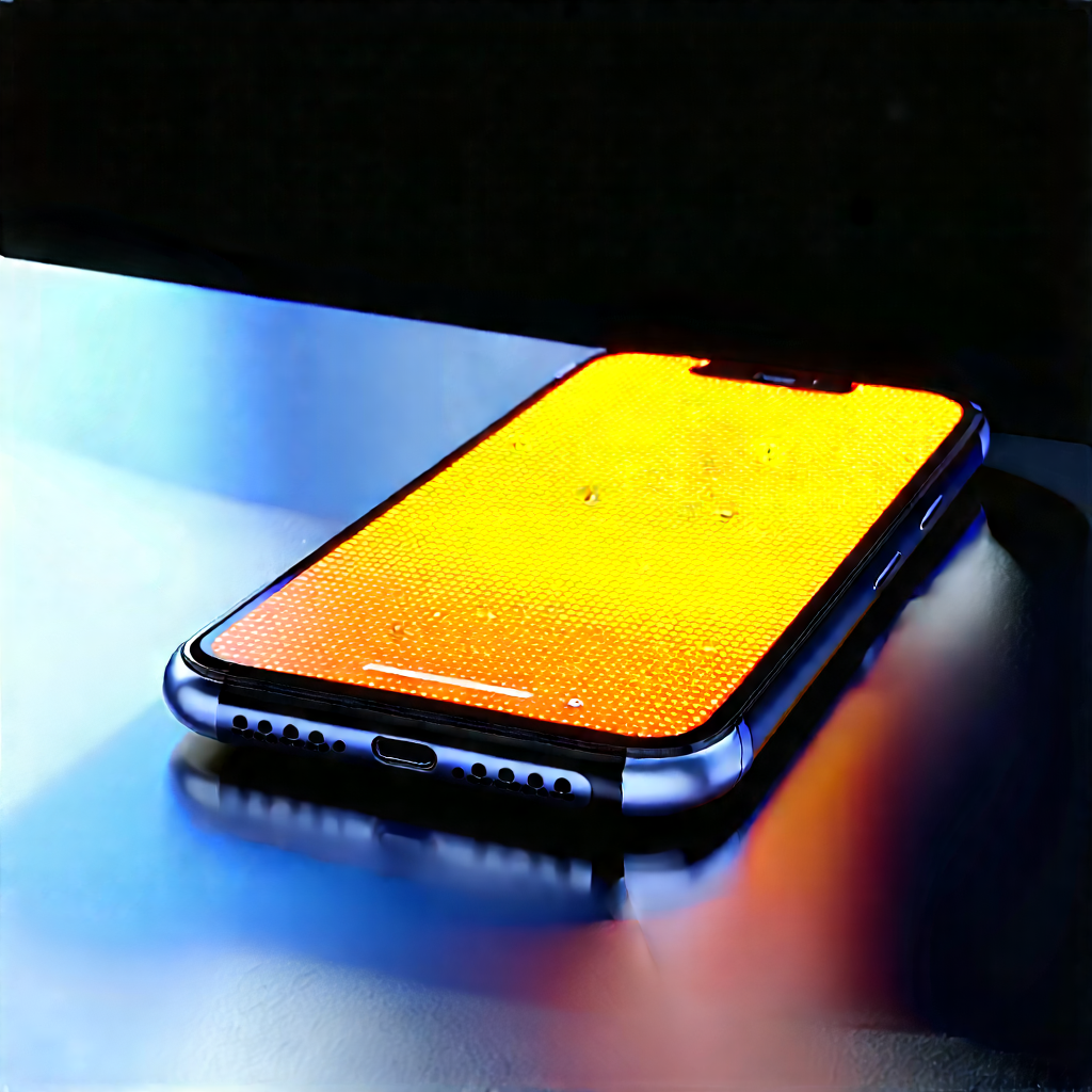 Smartphone With Glowing Screen With Cell Phone