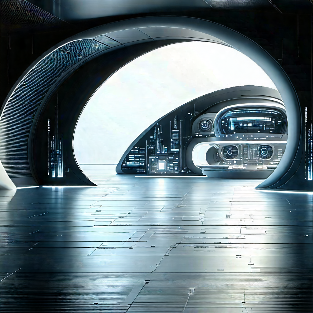 (futuristic:1.34) (digital:1.49) Workspace With Image, There