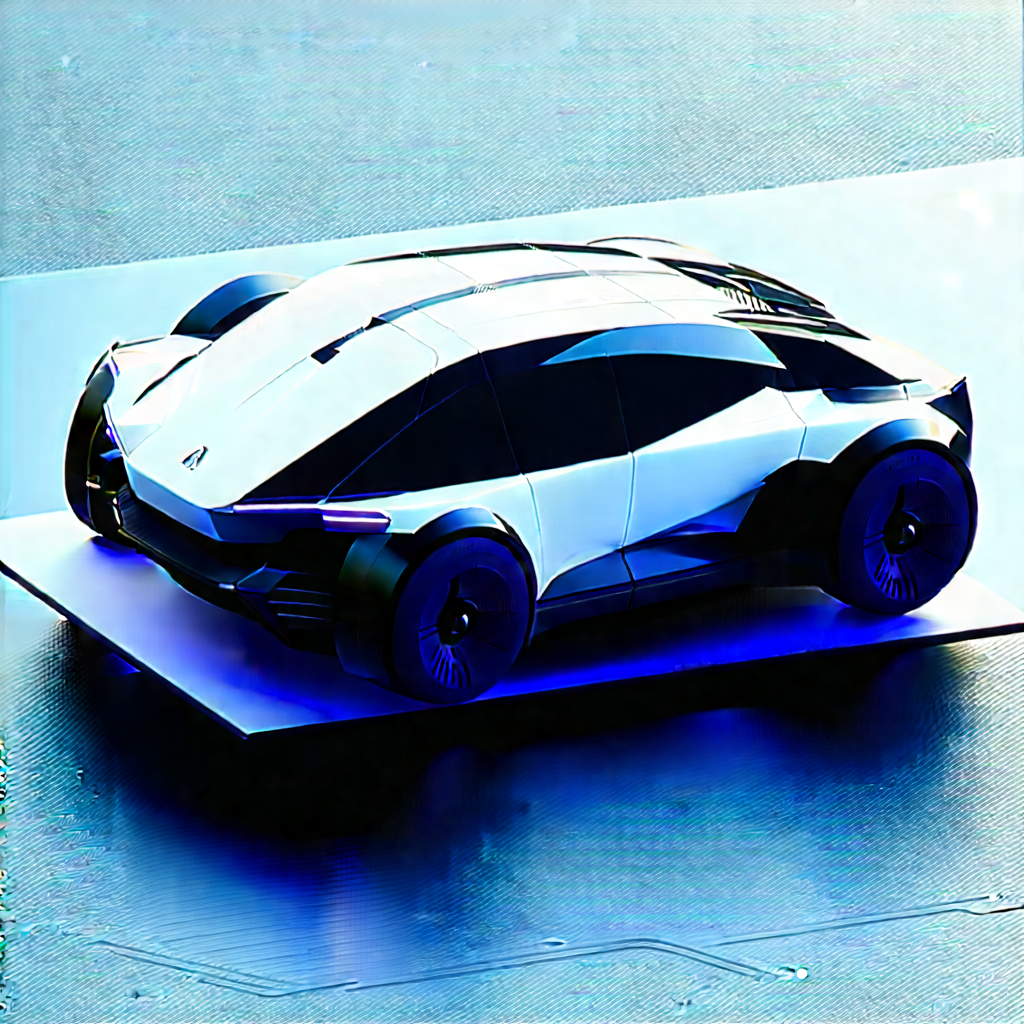 Innovative Electric Vehicle (design:1.37) With Futuristic Displayed