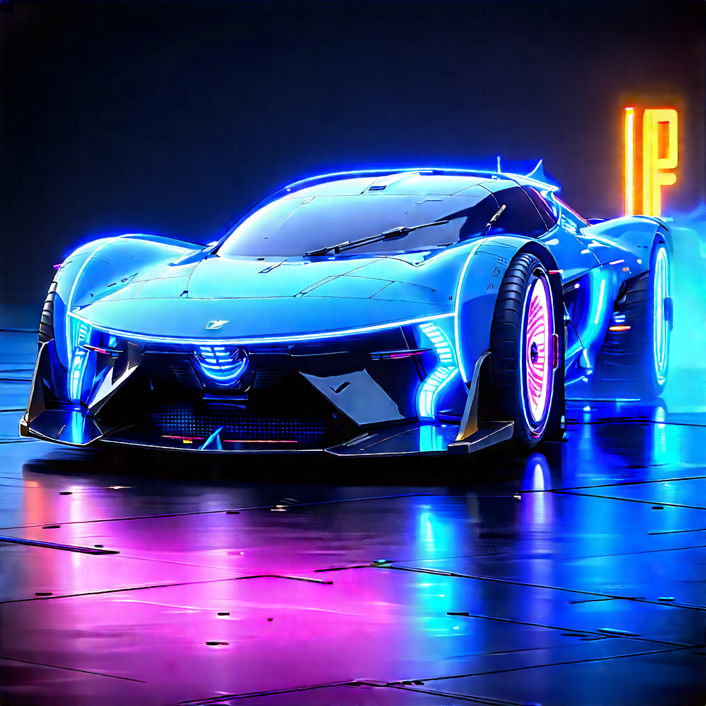 Innovative Electric Vehicle Design With Blue Futuristic