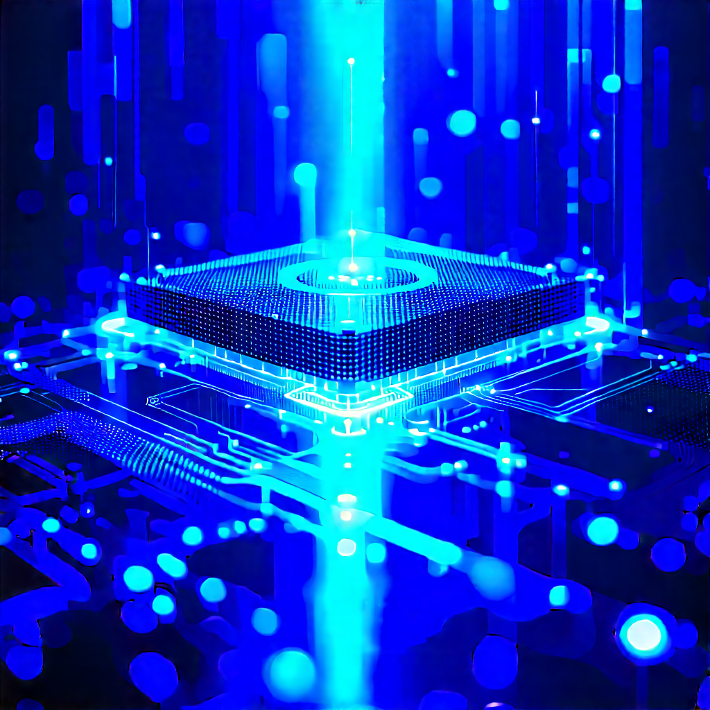 Quantum Computer With Blue Light (glow:1.49) With Image, There