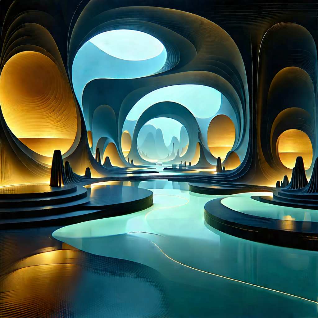 Futuristic digital workspace