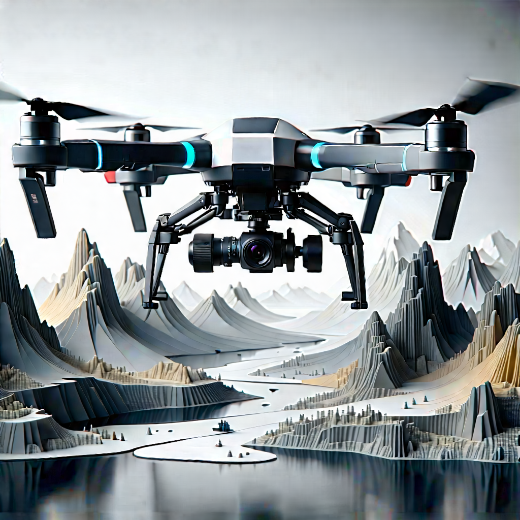 Drone With Digital Artwork With Black Grey