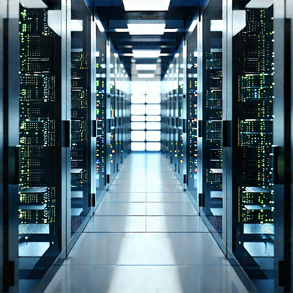 Server rack with data streams
