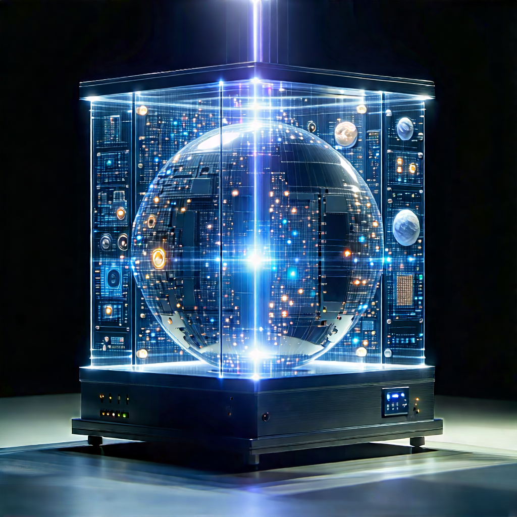 Quantum Computer With Laser Scanning With Large, Illuminated