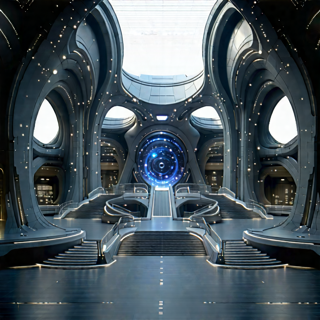 Futuristic innovation hub