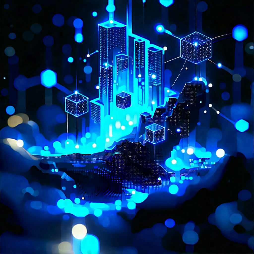 Blockchain Network Visualization With Image, There
