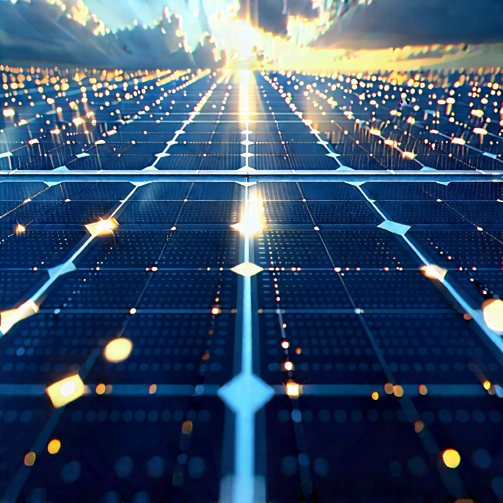 Solar Panel With (digital:1.21) Particles With Solar Panel