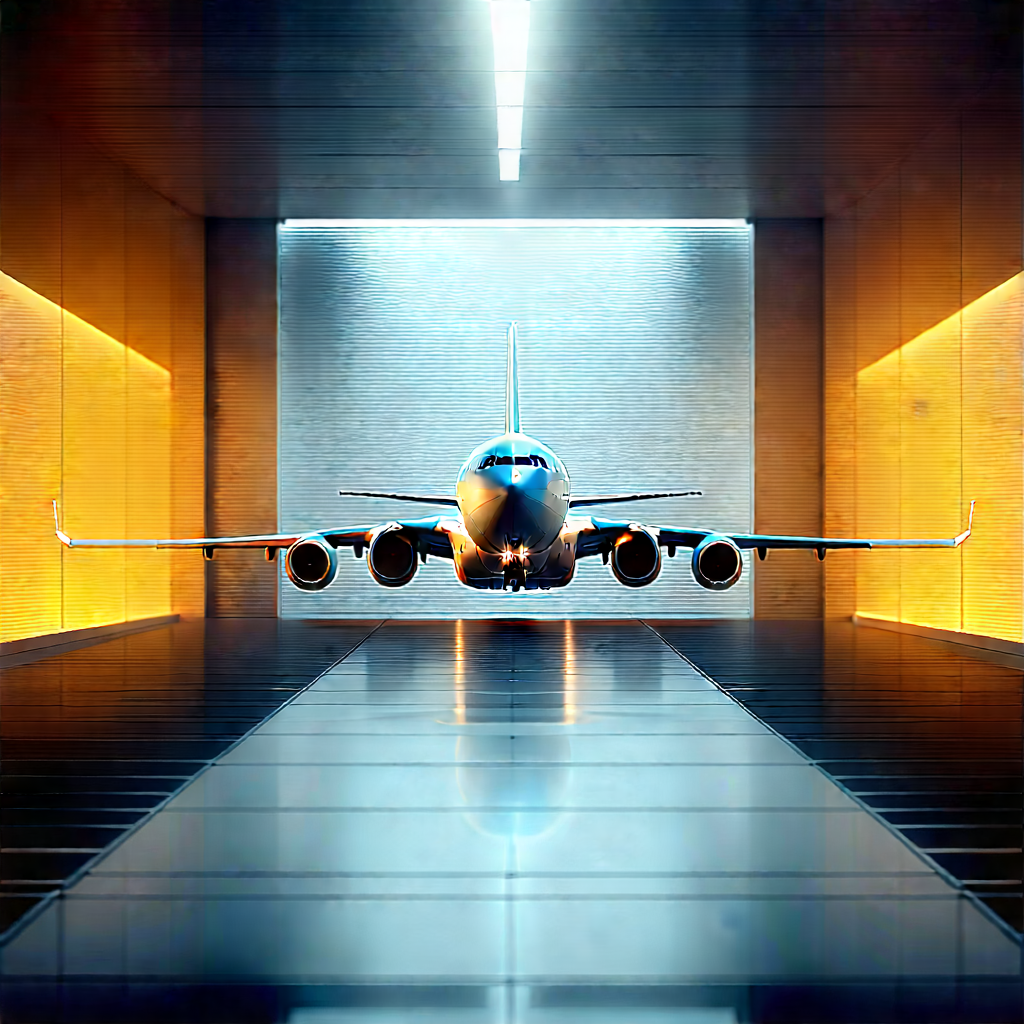 Aerospace Technology In Modern Laboratory With Large Airplane