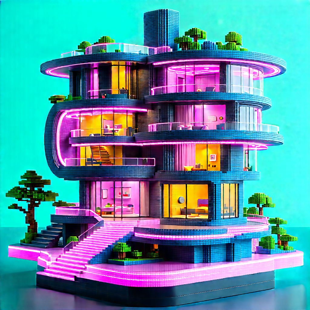 (futuristic:1.44) Smart Home With Large, Futuristic