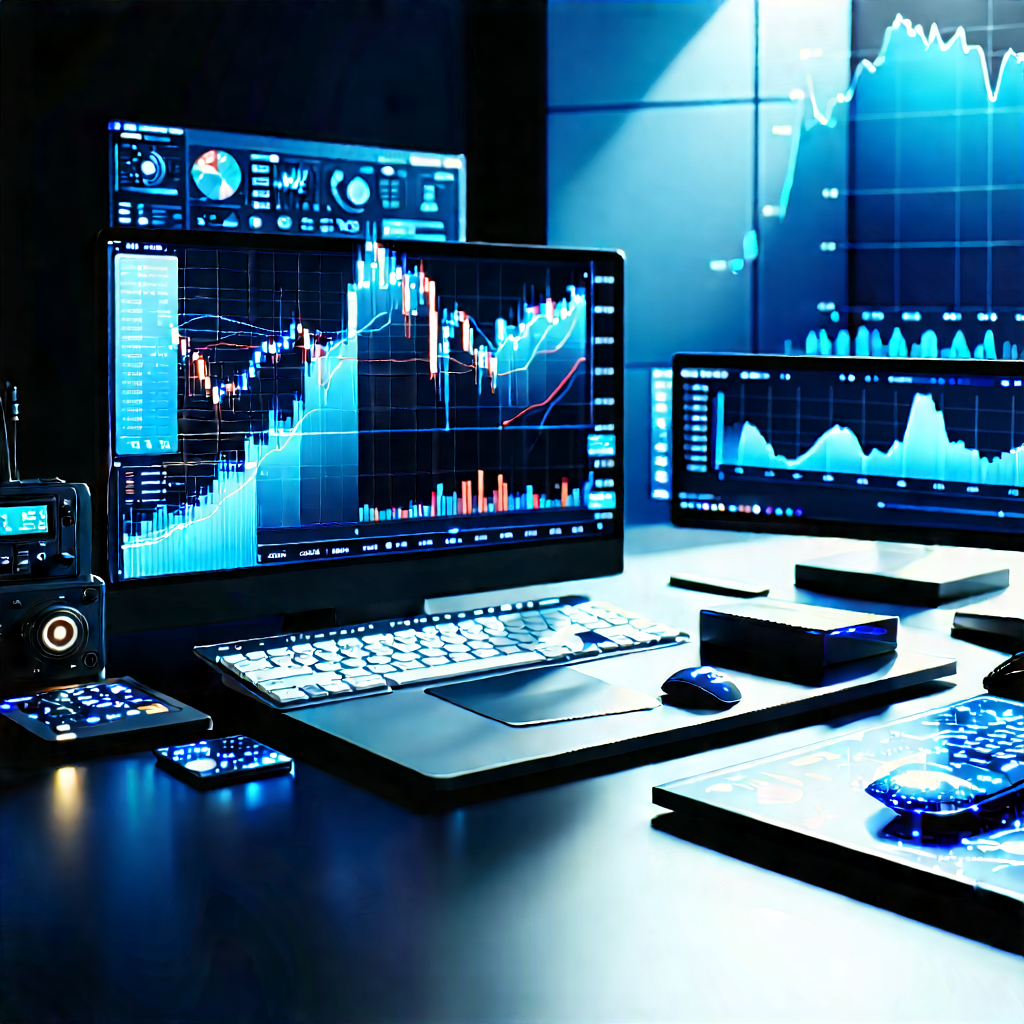 Financial Technology In Design Studio With Computer Desk