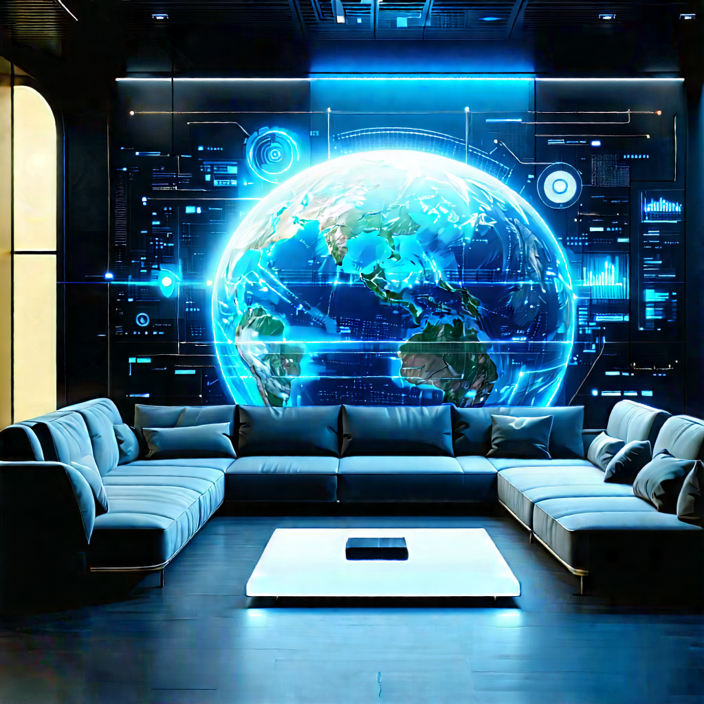 Futuristic Tech Startup Office With Image, There
