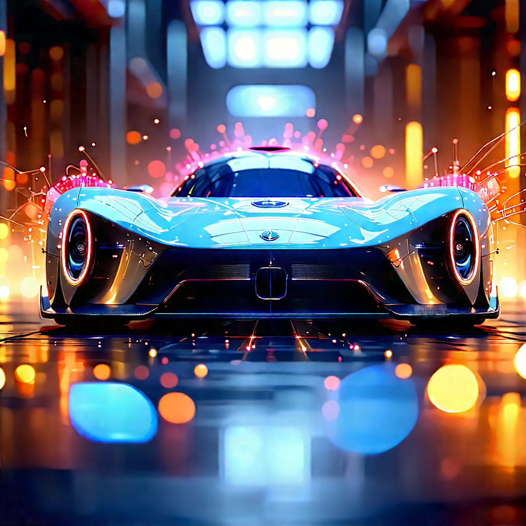 Automotive Technology In Tech Office With Blue Sports