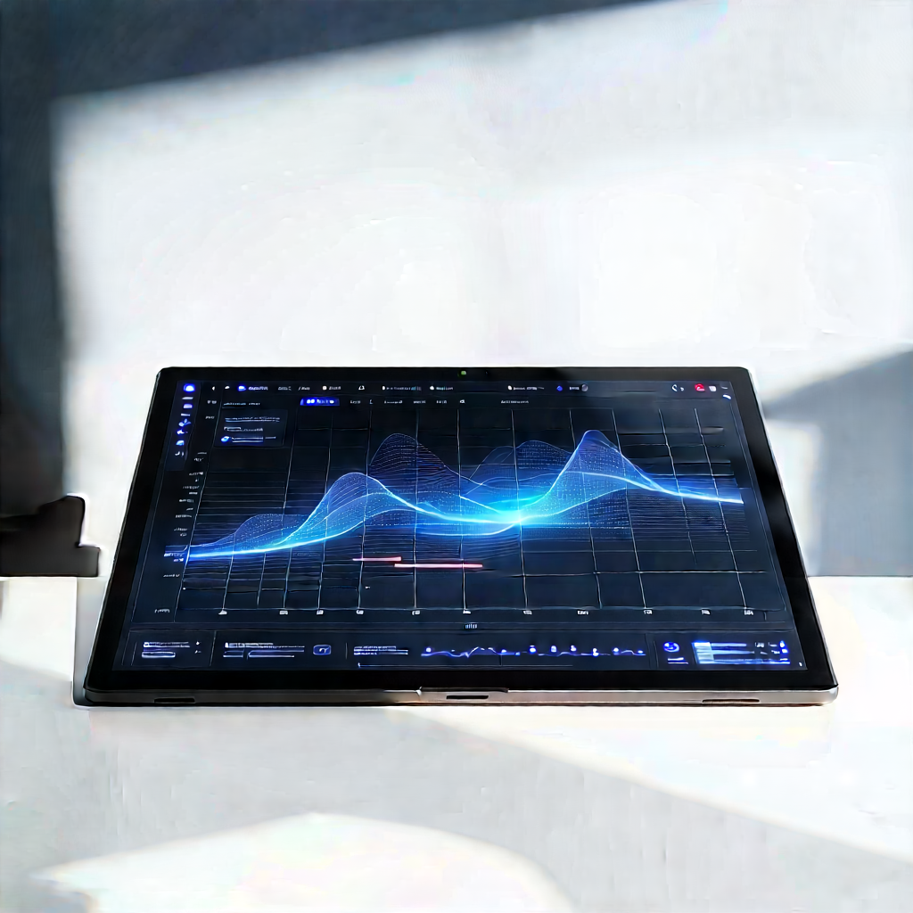 Laptop With Data Visualization With Laptop Computer