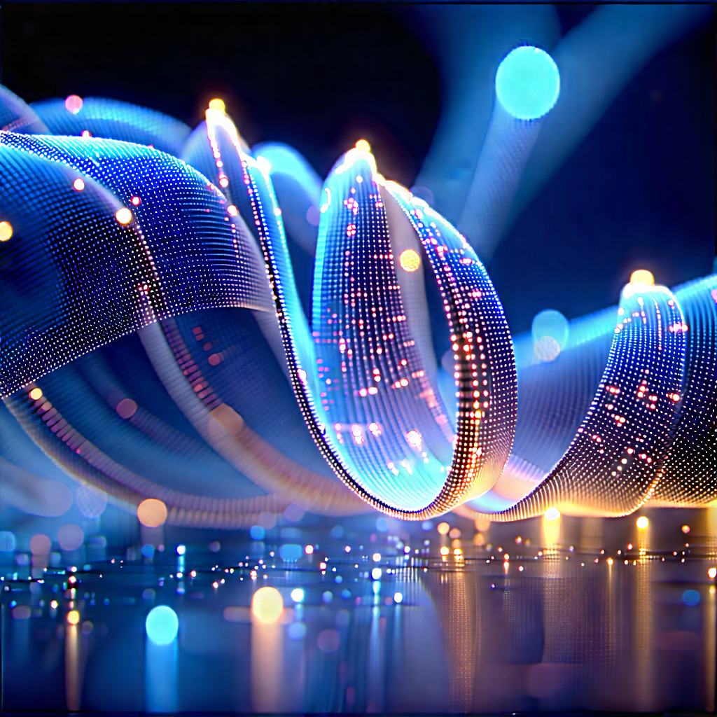 Close-up of fiber optic cables