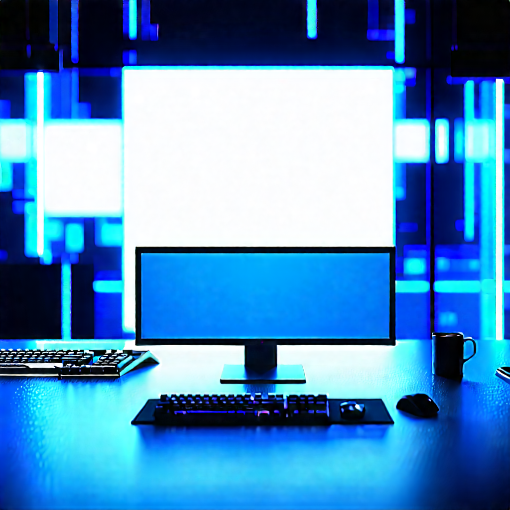 Futuristic digital workspace