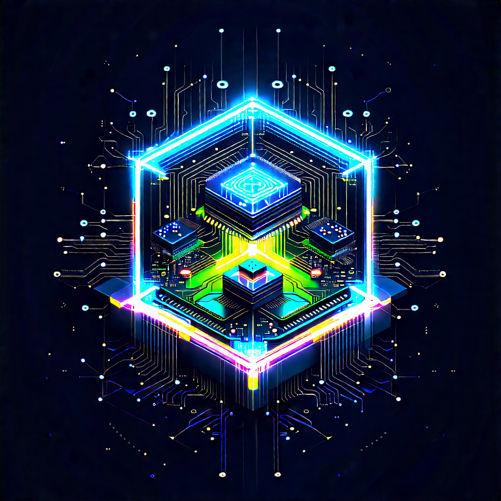 Quantum computer with neon accents